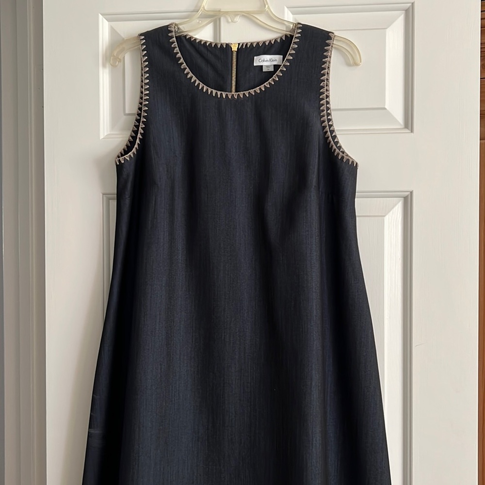 Calvin Klein sleeveless denim swing dress